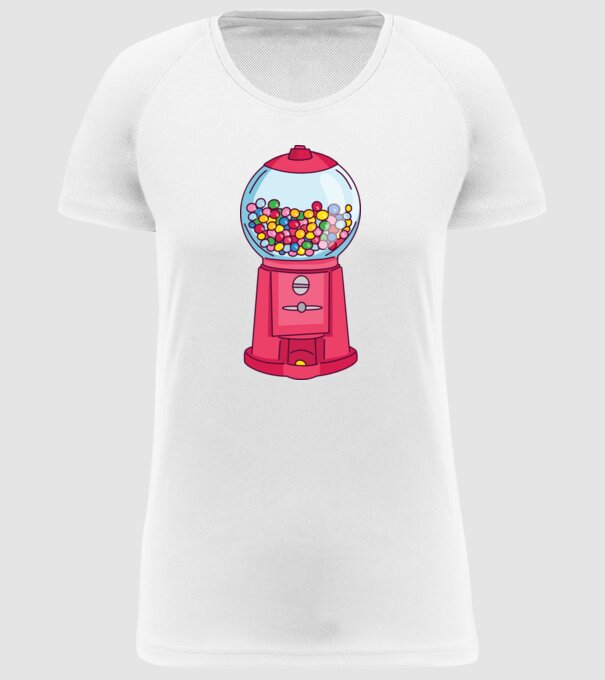 Automat Gumă de mestecat model alb pe tricou