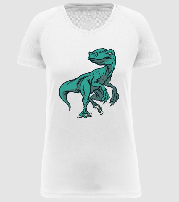 Dinozaur Raptor model alb pe tricou