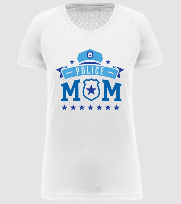 Mamă Polițist model alb pe tricou