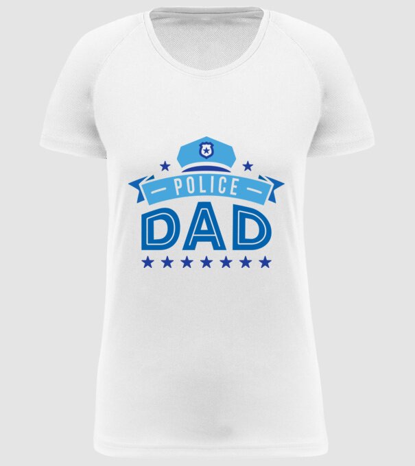 Tată Polițist model alb pe tricou