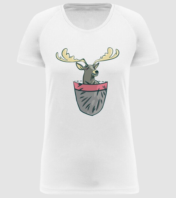 buzunar ren model alb pe tricou