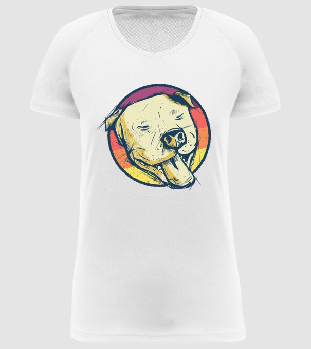 Cap Pitbull retro model alb pe tricou
