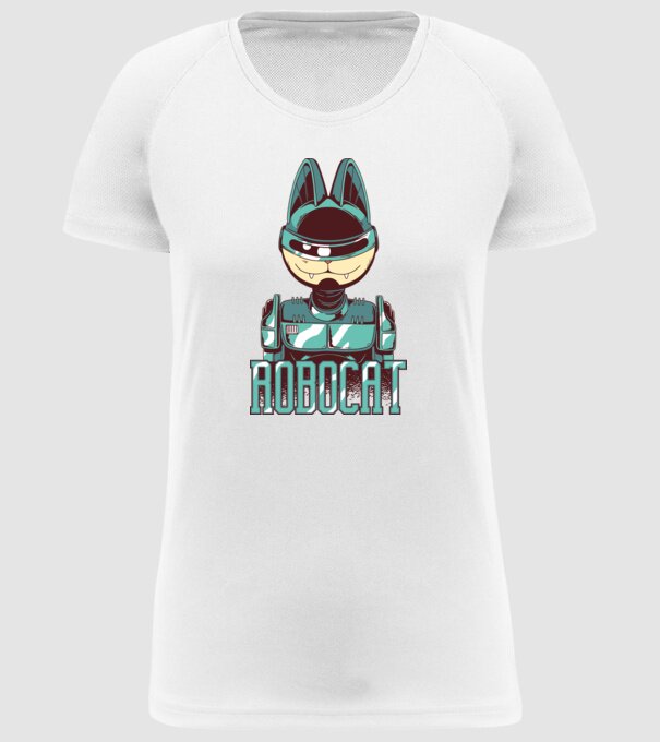 Robocat - Pisică Robot model alb pe tricou