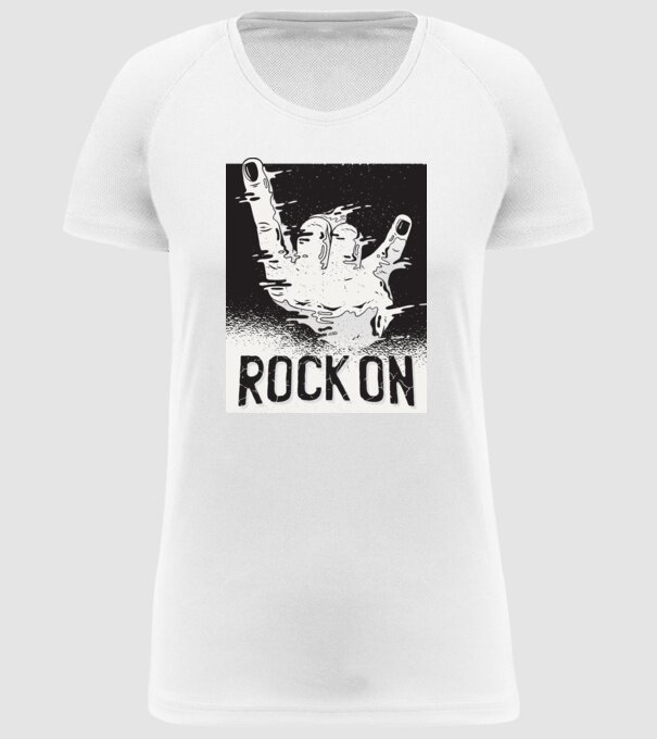 Rock On model alb pe tricou