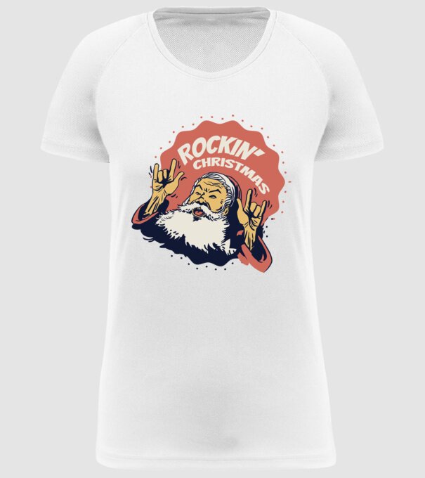 'Rockin'' Christmas Crăciun' model alb pe tricou