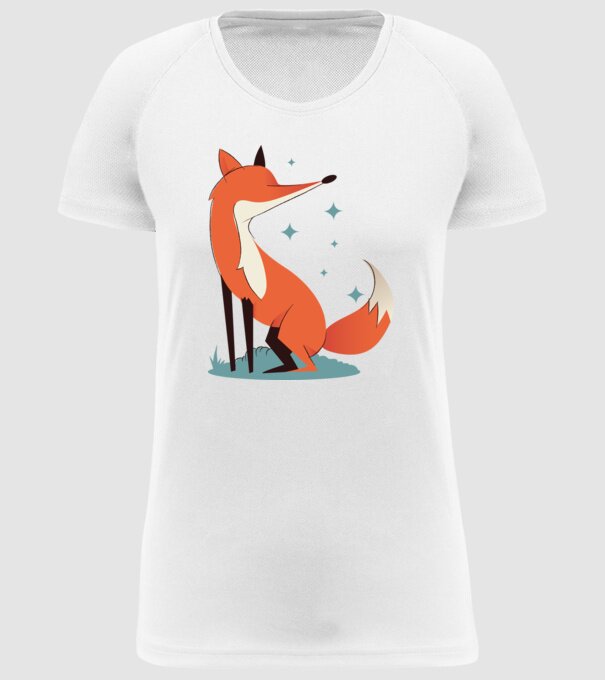 Vulpe model alb pe tricou