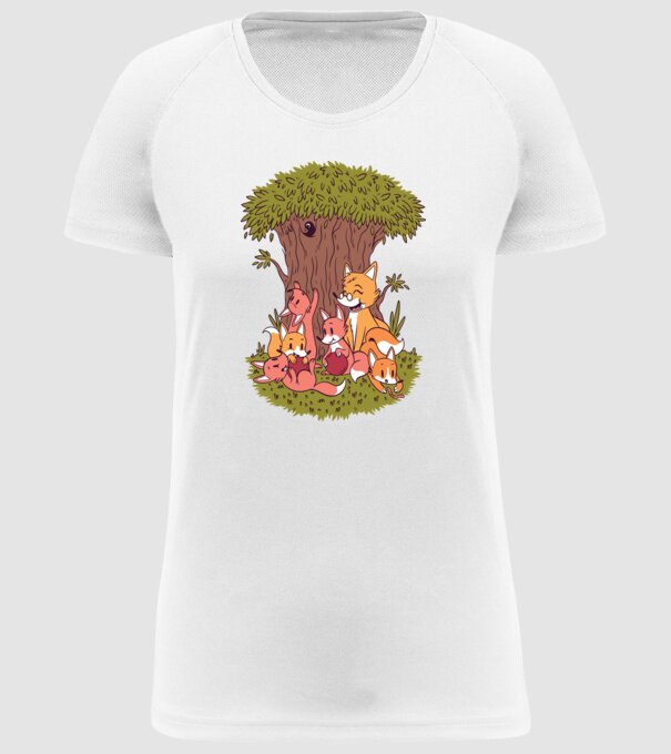 Familie Vulpe model alb pe tricou