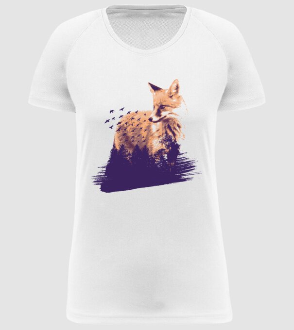 Vulpe Pădure model alb pe tricou