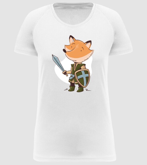Vulpe Cavaler model alb pe tricou
