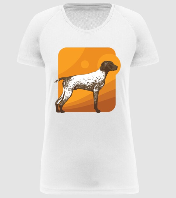 Pointer cu părul scurt model alb pe tricou