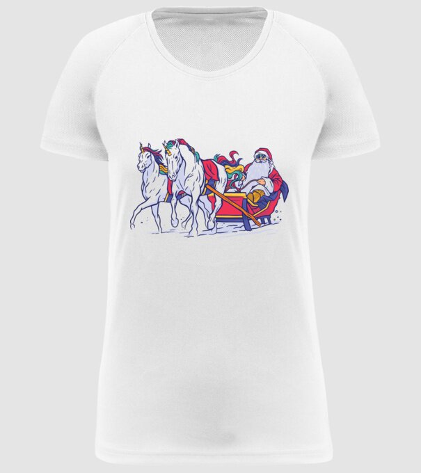 Santa Unicorn Moș Crăciun model alb pe tricou