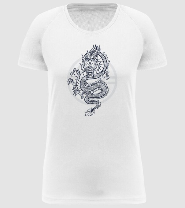 Dragon Tribal model alb pe tricou