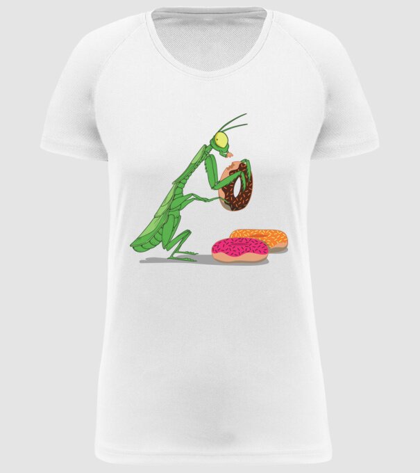 Lăcustă cu gogoașă model alb pe tricou