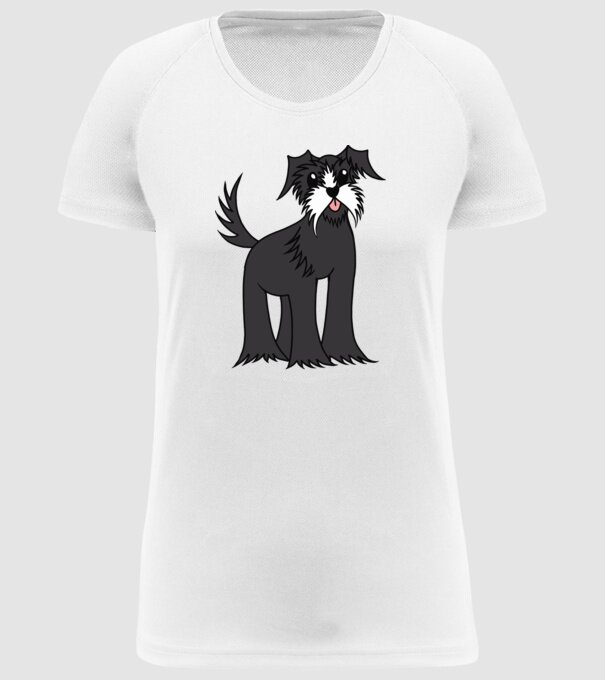 Desen Schnauzer model alb pe tricou