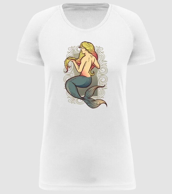 Sirenă model alb pe tricou