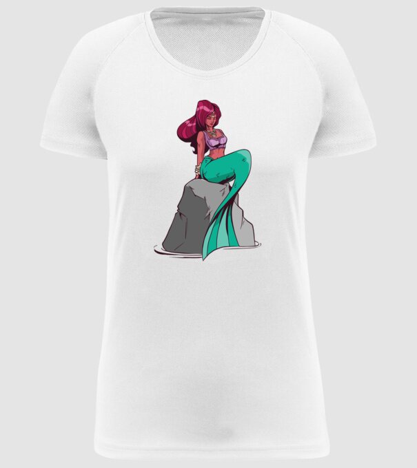 Sirenă model alb pe tricou