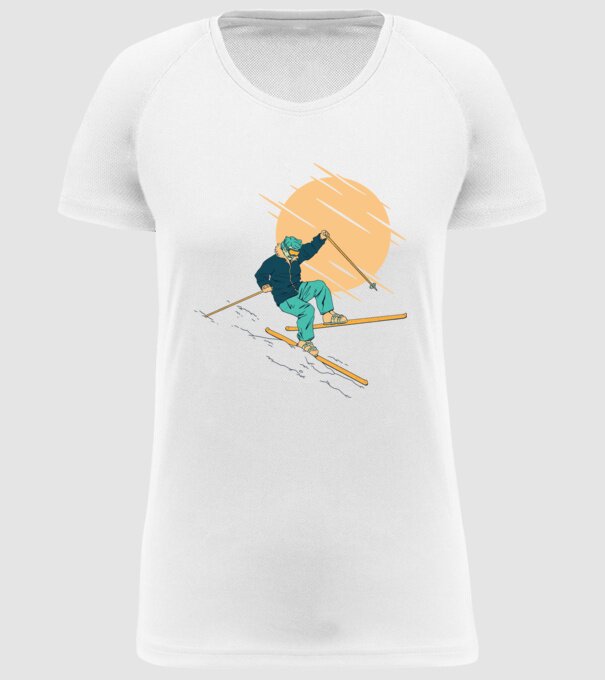 Căzătură schior model alb pe tricou