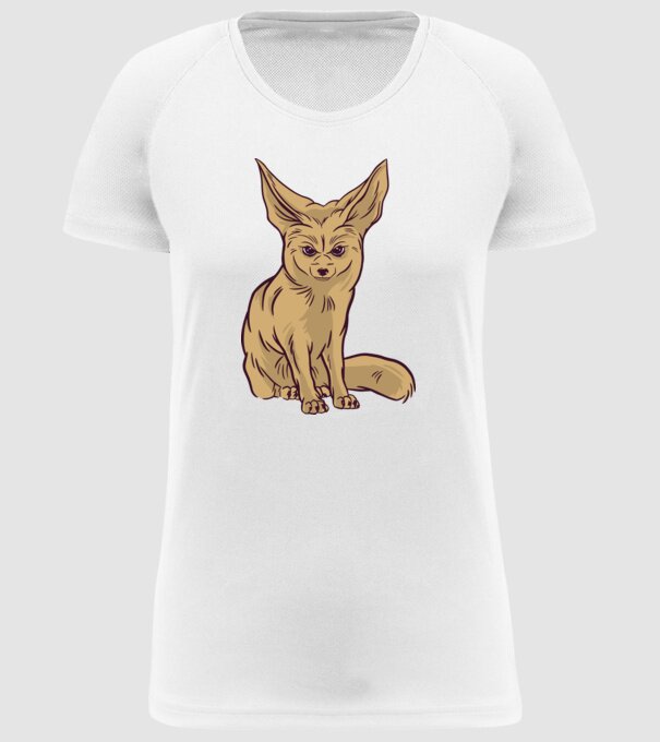 Vulpe de deșert model alb pe tricou