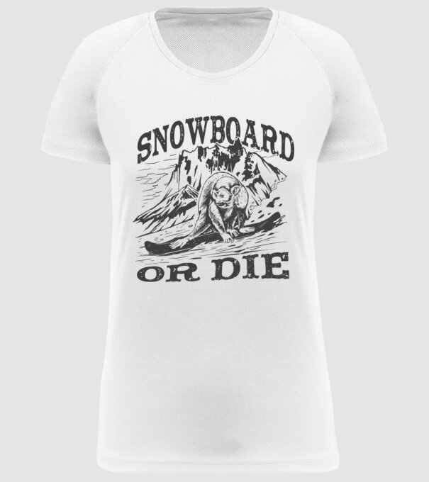 Maimuță Snowboarder model alb pe tricou