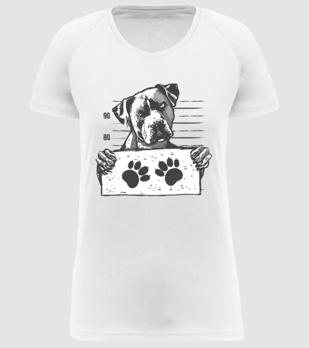 Staffordshire Terrier Închisoare model alb pe tricou