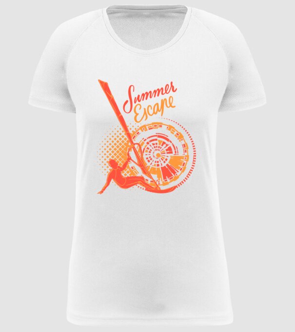 Summer Escape Surf model alb pe tricou