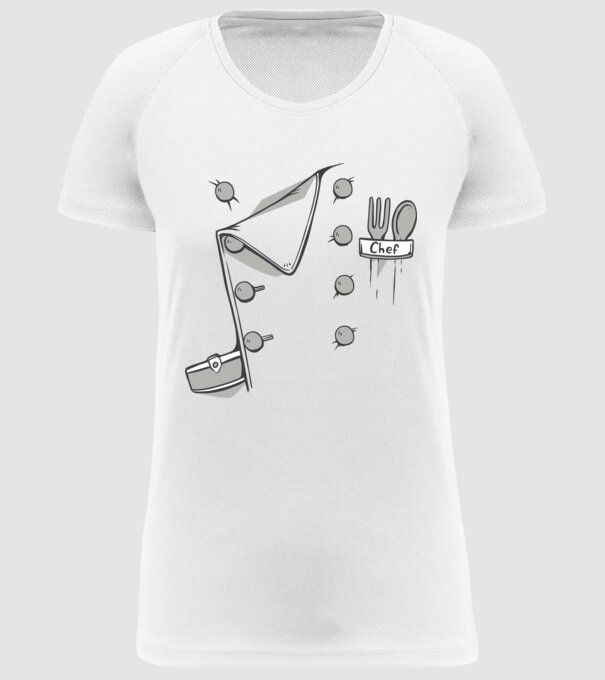 Costum bucătar model alb pe tricou