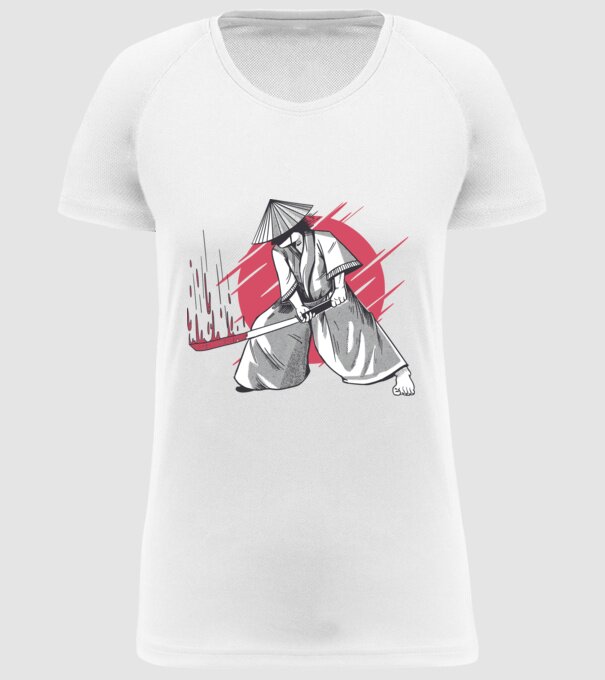 Sabie de samurai model alb pe tricou