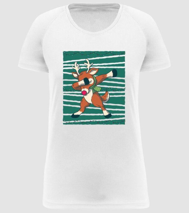 Ren DAB Crăciun model alb pe tricou