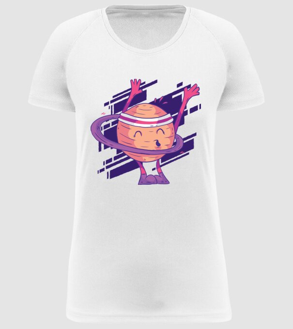 Cerc Hula-Hoop Saturn model alb pe tricou