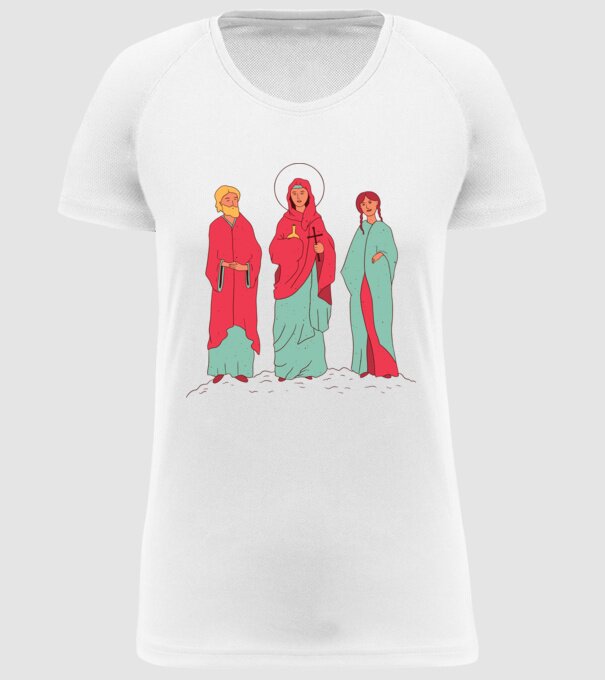 Sfinți model alb pe tricou