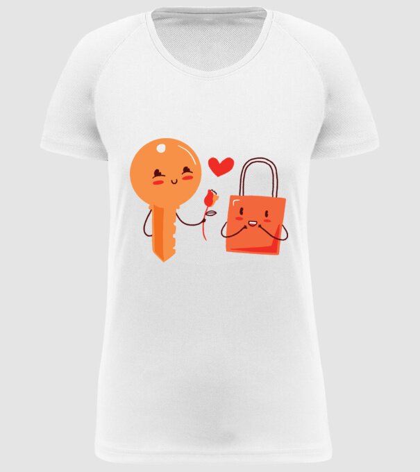 Lacăt Dragoste model alb pe tricou