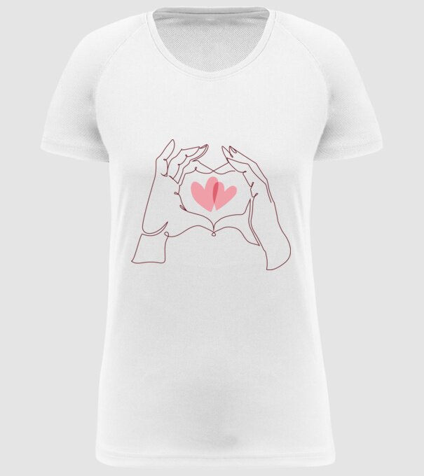 Dragoste Valentine inimă model alb pe tricou