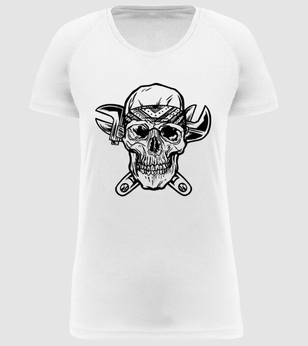 Craniu Instalator model alb pe tricou