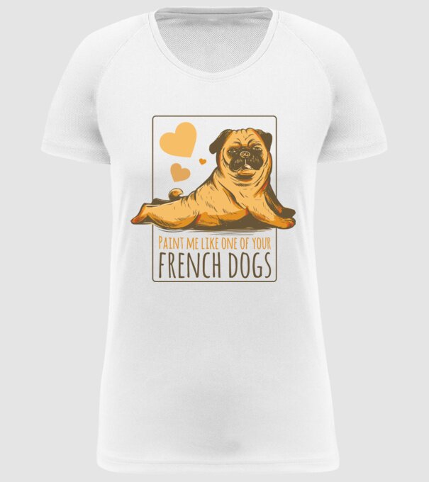 Mops sexy model alb pe tricou