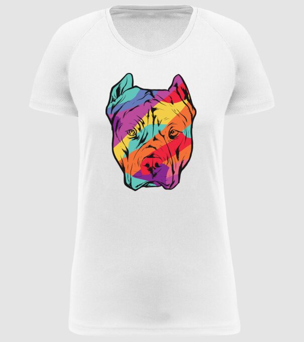 Cap colorat Pitbull model alb pe tricou