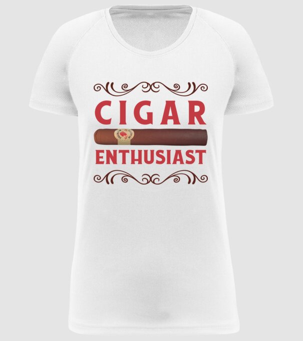 Pasionat de trabucuri model alb pe tricou