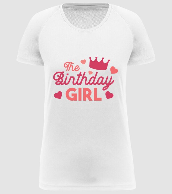 Fată cu Zi de naștere model alb pe tricou