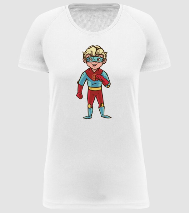 Băiat supererou model alb pe tricou