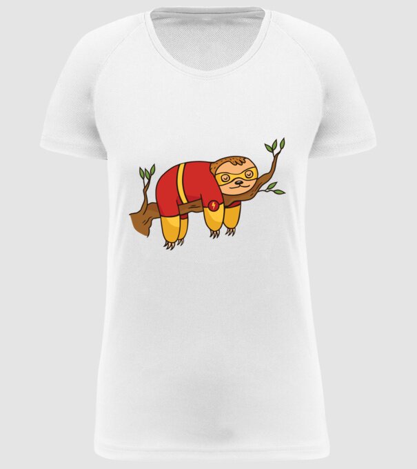 Leneș supererou model alb pe tricou