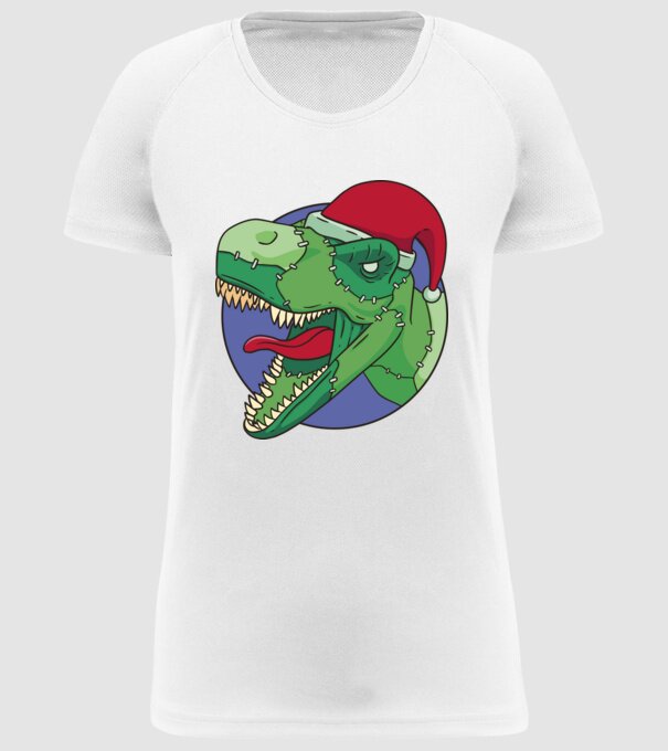 T-rex Santa model alb pe tricou