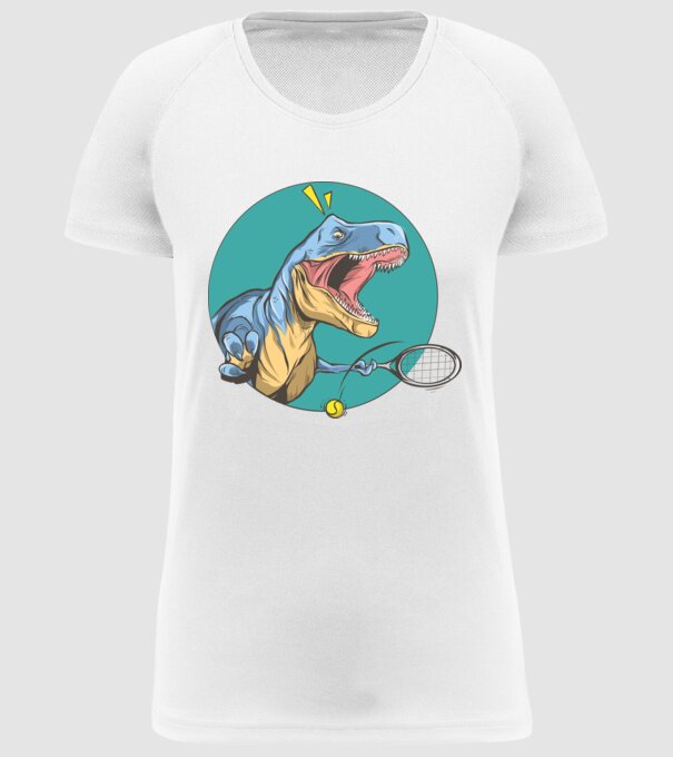 Dinozaur T-rex Tenis model alb pe tricou