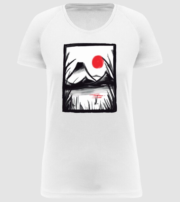 Peisaj Pictură model alb pe tricou