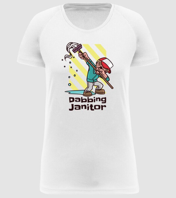 Cleaning DAB model alb pe tricou