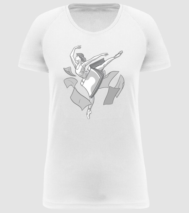 Balerină dansatoare model alb pe tricou