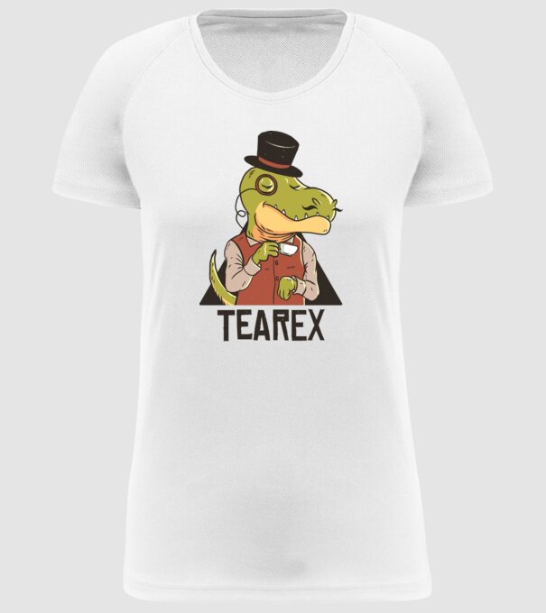 Tea Rex dinozaur cu ceai model alb pe tricou