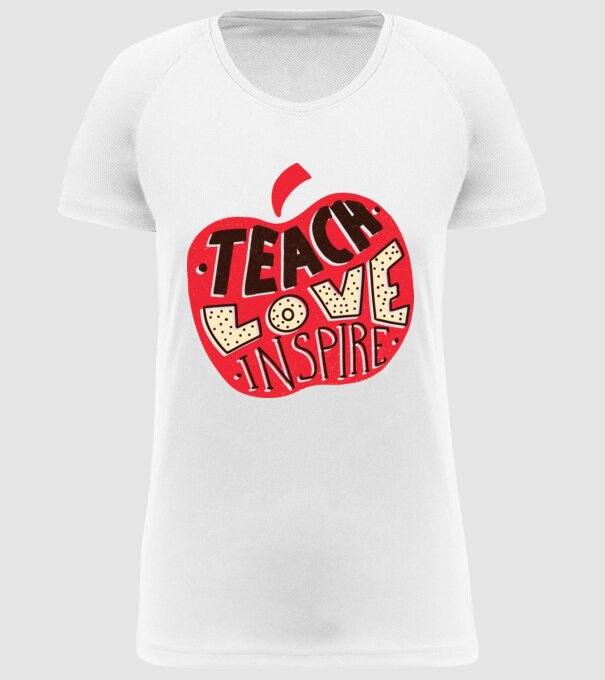 Teach Love Inspire pentru profesori model alb pe tricou