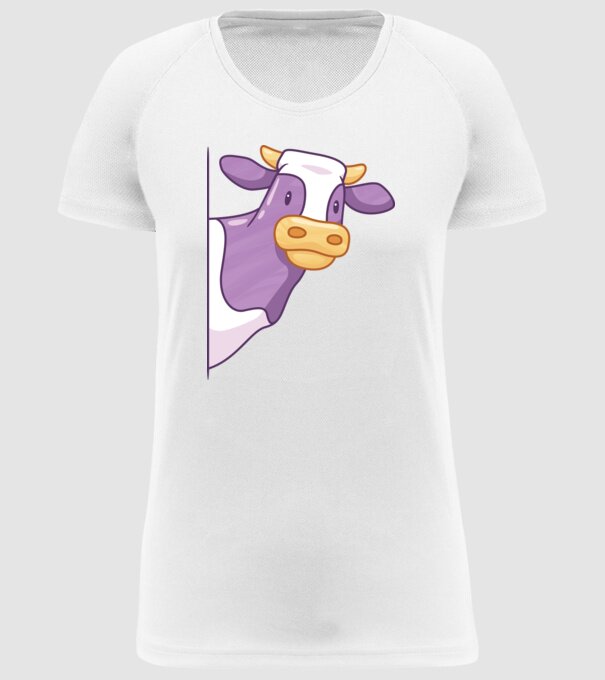 Vacă model alb pe tricou