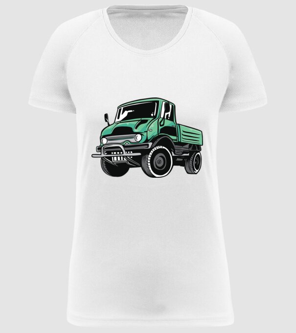 Camion model alb pe tricou