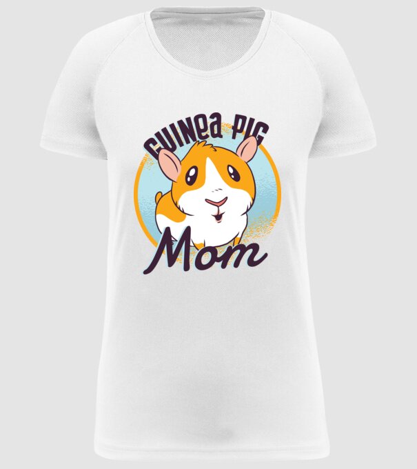 Mamă Porcușor de Guineea model alb pe tricou