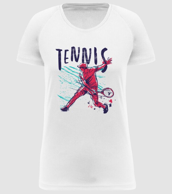 Tennis model alb pe tricou